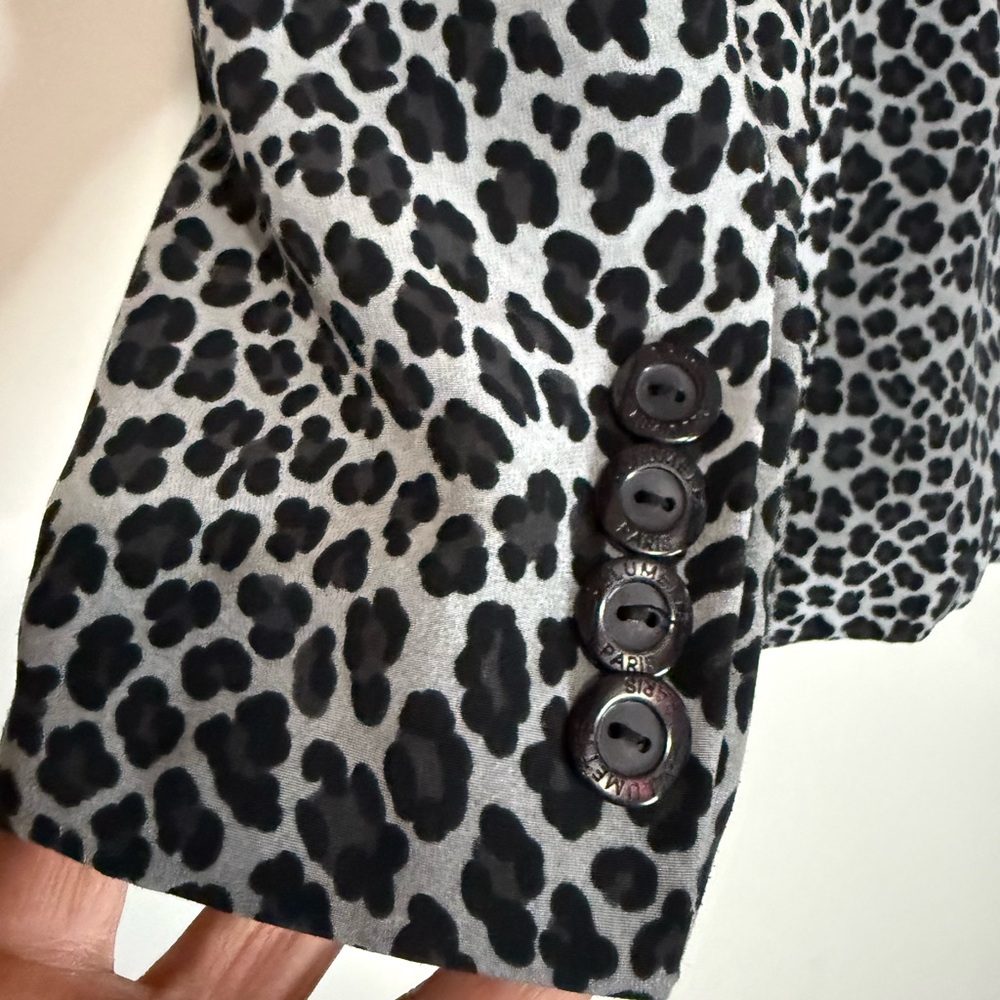 Allumette  AC Paris Animal Print Black & White Women's Blazer size 10 - Picture 9 of 14